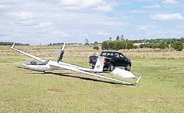 A glider lies in a field at Kybong at the weekend ready to tackle the challenging weather conditions. A glider lies in a field at Kybong at the weekend ready to tackle the challenging weather conditions.